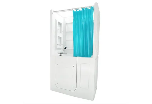 AcquaVapore Senioren Dusche mit Tür & Sitzwanne S08D-B-R - Praktische Badewanne mit seitlicher Tür für einfachen Einstieg und mehr Sicherheit. Hergestellt aus hochwertigem Sanitär-Acryl, sorgt für Stabilität und Komfort. Inklusive integrierter Armaturen und spezieller Dichtung.