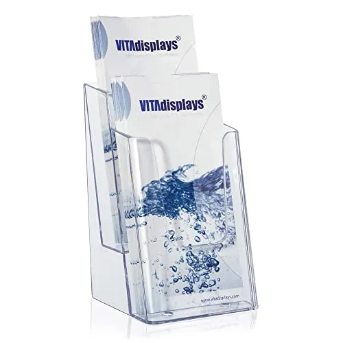 Stück VITAdisplays Flyerständer DIN Lang (DL), DIN A6 (Postkarte), 2 Etagen, transparent 4