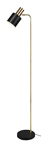 Reality Leuchten Stehleuchte Adam R41041080 - Elegante Standleuchte - Standleuchte Adam aus Metall in Schwarz/Gold matt, mit neigbarem Leuchtenkopf für individuelle Lichtgestaltung. Ideal für stilvolle Wohnräume.