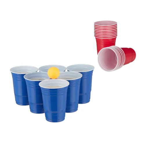 Bierpong becher set Party Trinkspiel Beer Pong Cups 6 Bälle Bierpong Set