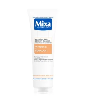 Mixa Anti-Müde Haut Comfort Cleanser 150 ml - Make-up Entferner für müde Haut mit Squalan und Vitamin C, reinigt sanft und sorgt für einen strahlenden Teint ohne Irritationen.