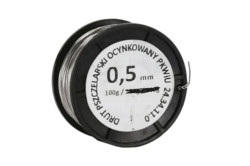 Verzinkter Draht für Rähmchen - 0,5 mm - Länge: ca. 67 m - Spule 100 g - Rostfrei - Draht für Bienenstockrahmen - Imkerei - Landwirtschaft - Industrie
