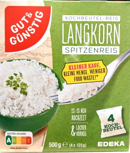 Langkorn-Spitzenreis im Kochbeutel 500g Edeka 3,90€/1kg von EDEKA