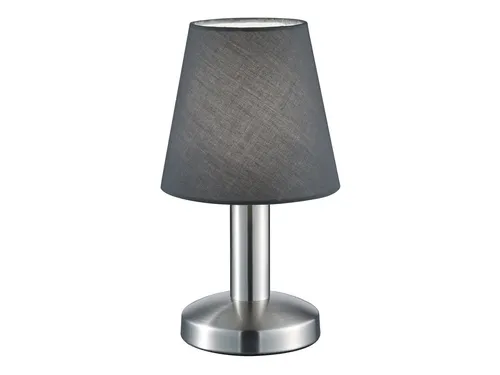 Elegante LED Tischlampe Silber mit Touch-Dimmer und Stoffschirm Grau - Klassische Tischleuchten mit eleganter Touch-Funktion, stufenweise dimmbar für gemütliches Licht-Ambiente in jedem Raum.