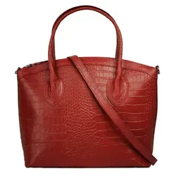 Cluty Handtasche Echt Leder Damen | Kroko Umhängetasche für Büro und Freizeit - Damen-Clutches mit elegantem Kroko-Design, A4-geeignetem Hauptfach und abnehmbarem Schultergurt für vielseitigen Tragekomfort.