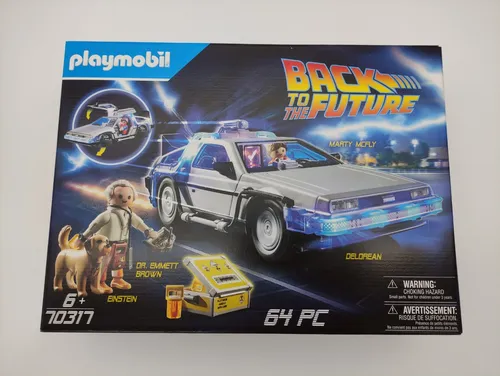PLAYMOBIL Back to The Future 70317 DeLorean mit Lichteffekten - Motorfahrzeugspielset für Kinder: Legendärer DeLorean mit Fluxkompensator, ideal für kreative Zeitreisen und gemeinsames Spielvergnügen.
