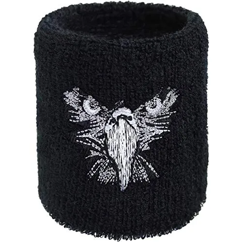 Adler Schweissband Eagle Head Kopf Stickerei Extremsport Bestickt & Absorbierendes Frottee Designer Schweißband | Wristband Boxer Geschenk Kletterer Schweiß-Armband