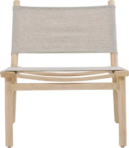 Lounge-Sessel Millo - Mangoholz, Natur/Grau, 68x70x65 cm - Eleganter Lounge-Sessel Millo mit stabilem Mangoholzrahmen und komfortablem Polyesterbezug. Ideal für stilvolle Akzente in Ihrem Wohnraum. Maße: 68x70x65 cm.