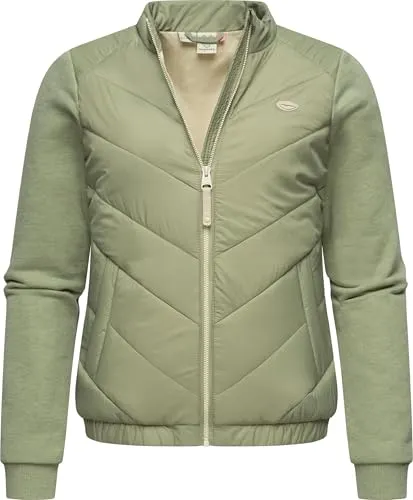 Ragwear Outdoorjacke Damen grün, XS 711312-0003-09960 - Funktionsjacke für Damen mit weichen Sweat-Ärmeln, perfekt für Frühling und Herbst, ideal für aktive Outdoor-Aktivitäten.