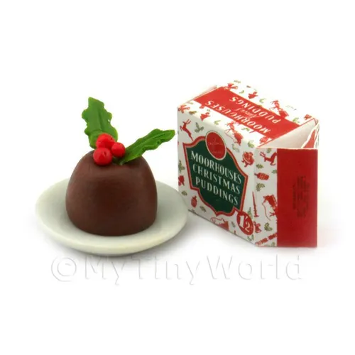 Puppenhaus Miniatur Christmas Pudding Und Box