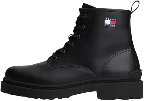 Tommy Jeans TJM LACE UP RUBBERIZED Schnürboots - Wanderschuhe in Größe 43, modisch mit seitlicher Logoflagge und robustem Obermaterial für besten Tragekomfort in der Herbstsaison.