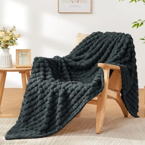 BEDELITE Kuscheldecke Flanell Flauschig, Anthrazit, 150 x 200 cm