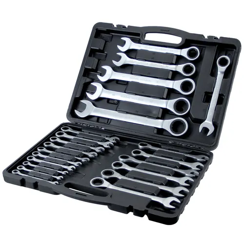 Walter Stahl Germany Kontroll-Ratschenschlüssel Set 22-tlg. 6-32mm - Praktisches 22-teiliges Ratschenschlüssel-Set für Auto, Fahrrad und Motorrad. Mit 72-Zahn-Antrieb und 5° Schwenkbereich für präzises Arbeiten. Ideal für den professionellen Einsatz.