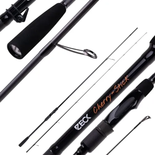 ZECK Cherry Stick BE 250 - Spinnrute für Barschangler - Angelrute für Spinnfischen, 250 cm lang, leicht mit nur 118 g, ideal für Ködergewicht von 5-18 g, perfekt für präzises Angeln auf Barsch.