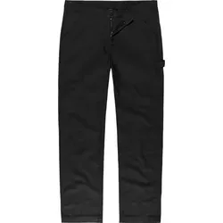 Vintage Industries Ackley Hose - Schwarz, Größe XL für Männer - Robuste Hose aus schwerem Satin, überzeugt durch hochdichte Qualität und praktischen Hosenschlitz mit Reißverschluss. Ideal für stilvolle Outfits.