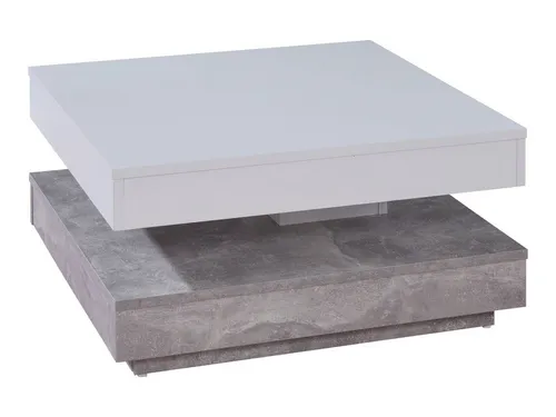 ebuy24 Couchtisch Erano mit drehbarer Tischplatte - Stylischer Couchtisch mit drehbarer Tischplatte und Ablage in Betondekor, ideal für modernes Wohnen und funktionale Raumgestaltung.