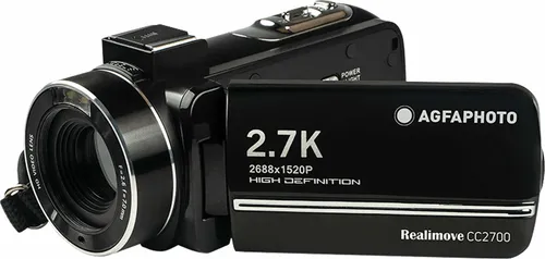 AGFA Photo Realimove CC2700 Camcorder - 2.7K Video, 24MP Fotos, 3.0 Zoll Touchscreen, 18X Digitalzoom, LED Licht und Fernbedienung für perfekte Aufnahmen