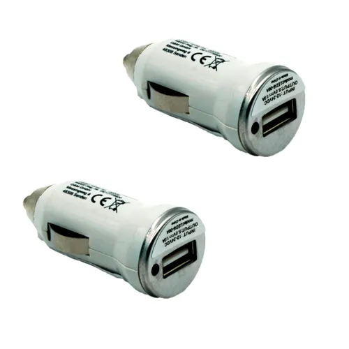 2x Zigarettenanzünder USB Ladegerät Auto KFZ Handy laden Adapter Mini Stecker