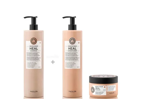 Maria Nila Head & Hair XXL Set - Shampoo, Conditioner & Maske 1000 ml - Umfangreiches Set für die Haarpflege: 1000 ml Shampoo, Conditioner und Maske, ideal für die tägliche Anwendung und zur Unterstützung der Haarpflege.