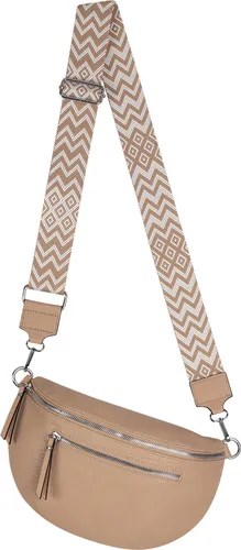 Bauchtasche Crossbody-Bag Umhängetasche Kunstleder Italy-Design KHAKI (955)