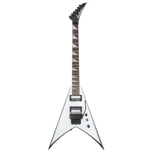Jackson JS32 King V WH AH E-Gitarre - Gitarren mit Linde Korpus und 2x High Output Humbucker für kraftvollen Sound, ideal für Rock und Metal-Enthusiasten.