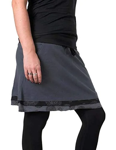 Vishes - Warmer Lagenlook Fleece Rock zum Binden Schwarzgrau 36 - Vishes - Warmer Lagenlook Fleece Rock zum Binden mit praktischen Taschen. Der Rock hat einen dehnbaren Baumwollbund und ist ideal für die kühleren Monate. Stylisch und bequem für jeden Anlass.