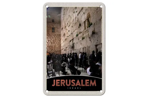 Blechschild Reise 12x18 cm Jerusalem Israel Gebet beten Deko Schild