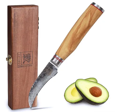ZAYIKO Schälmesser 7 cm aus 67 Lagen Damaststahl