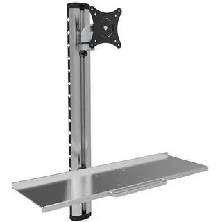 Techly ICA-PLW 01 - Wandhalterung für Flachbildschirm bis 27 Zoll, ergonomische Workstation für gesundes Arbeiten im Sitzen und Stehen