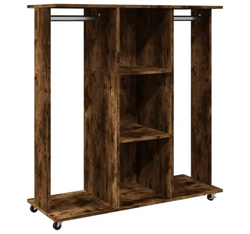 vidaXL Kleiderständer mit Rollen in braun von vidaXL