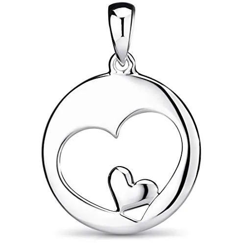 MATERIA Herzanhänger Silber 925 ohne Kette - Liebe Herz-Schmuck inkl. Geschenk-Box KA-60-ohne Kette
