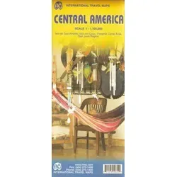 Mittelamerika Straßenkarte – Guatemala, Honduras, El Salvador, Nicaragua, Costa Rica, Panama