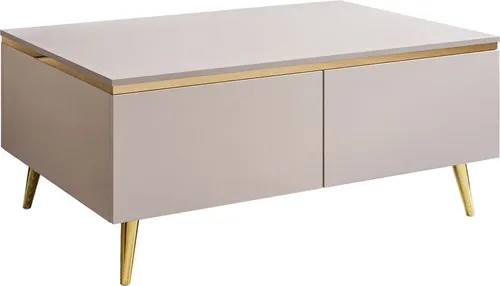 yourhouse24 Couchtisch AURORA KASCHMIR mit Stauraum und Gold-Akzenten