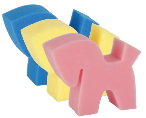 Kerbl Putzschwamm Flecki Pferdeform 3-er Set gelb/pink/blau
