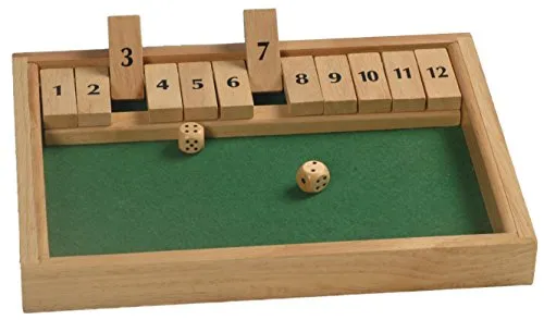 Shut The Box, 12-er Variante 1-12, Klappen Würfelspiel