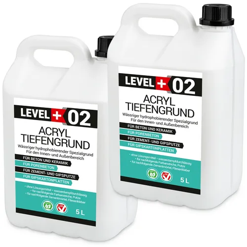 Acryl Tiefengrund 10L Grundierung Unter Klebstoffe Putze Innen Außen RM02