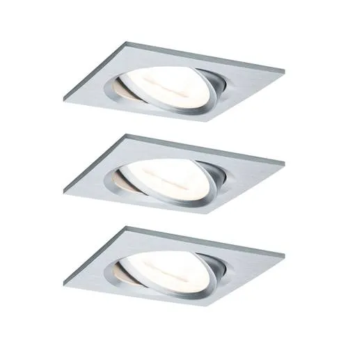 Paulmann 93456 Nova Einbauleuchte 3er Set LED 18W Aluminium - Einbauleuchten mit puristischem Design und energieeffizienten LED-Leuchtmitteln. Dank 230V-Direktanschluss und einfacher Montage bleibt Ihre Decke unbeschädigt.
