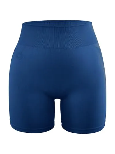 STARK SOUL® Kurze Sport Leggings Damen, Seamless, Opaque, Fitnessshort, Farbe: Dunkelblau, Größe: XS