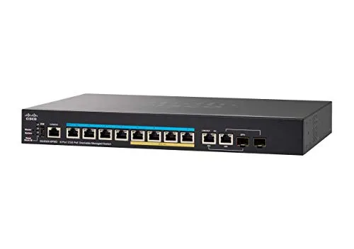 Cisco SG350X-8PMD Stackable Managed Switch mit 8 x 2,5G-Multigigabit-Ports plus 240-W-PoE, 2 x 10G Combo SFP+, eingeschränkter lebenslanger Schutz (SG350X-8PMD-K9-EU)