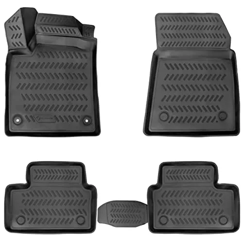 Elmasline Design 3D Gummimatten Set für Renault Kadjar - Fußmatten mit perfekter Passform für Renault Kadjar (Baujahr ab 2015). Extra hoher 5cm Rand schützt vor Schmutz und Flüssigkeiten, pflegeleicht und langlebig.
