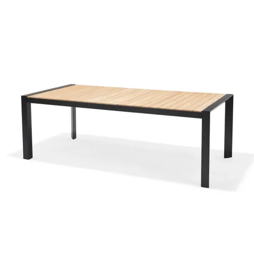 Primaster Gartentisch Trapani 211 x 100 cm - Witterungsbeständiger Gartentisch für Innen- & Außenbereich, aus langlebigem Aluminium und Holz, ideal für gesellige Stunden im Garten.