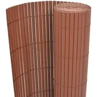 vidaXL Doppelseitiger Gartenzaun aus PVC 90 x 300 cm - Braun - Wetterbeständiger und langlebiger Zaun aus PVC, ideal für Sichtschutz und Gartenbegrenzung.