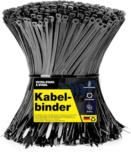 100x Kabelbinder schwarz Cable Ties Set in schwarz von TK Gruppe Timo Klingler