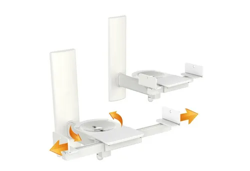 RICOO LH023-W Lautsprecher-Wandhalterung - Lautsprecher-Wandhalterungen mit 360° Schwenkung, max. Tragfähigkeit 25 kg, ideal zur optimalen Ausrichtung Ihrer Lautsprecher im Innenbereich.
