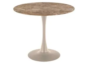 Mid.you Esstisch Malta, Braun, Grau, Metall, Keramik, Drehteller, 90x75x90 cm, Esszimmer, Tische, Esstische, Esstische Keramik