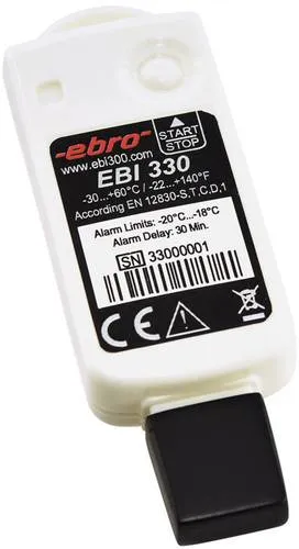 ebro 1340-6332 EBI 330-T30 Temperatur-Datenlogger - Datenlogger zur kostengünstigen Überwachung temperatursensibler Waren bis -30 bis 60 °C, ideal für Lebensmittel und Medikamente während Transport und Lagerung.