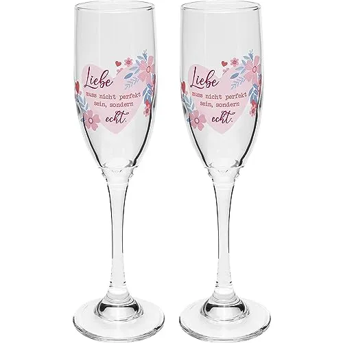 GRUSS & CO Sektglas Set Motiv 