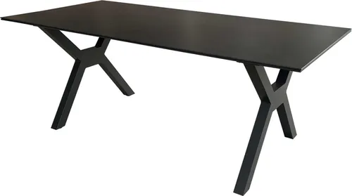 Tisch Granada 180x90cm dark grey Aluminium - Gartentisch aus witterungsbeständigem Aluminium in eleganter Optik, ideal für Terrassen und Balkone. Praktisches X-Beingestell sorgt für viel Beinfreiheit und Langlebigkeit.