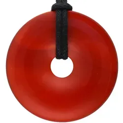 Karneol Donut | 40 mm Anhänger + Baumwollband