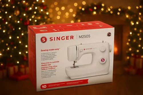 Singer M2505 Nähmaschine - Mechanisch, 10 Sticharten, inklusive 4-Stufen-Knopfloch und Freiarm für kreative Nähprojekte